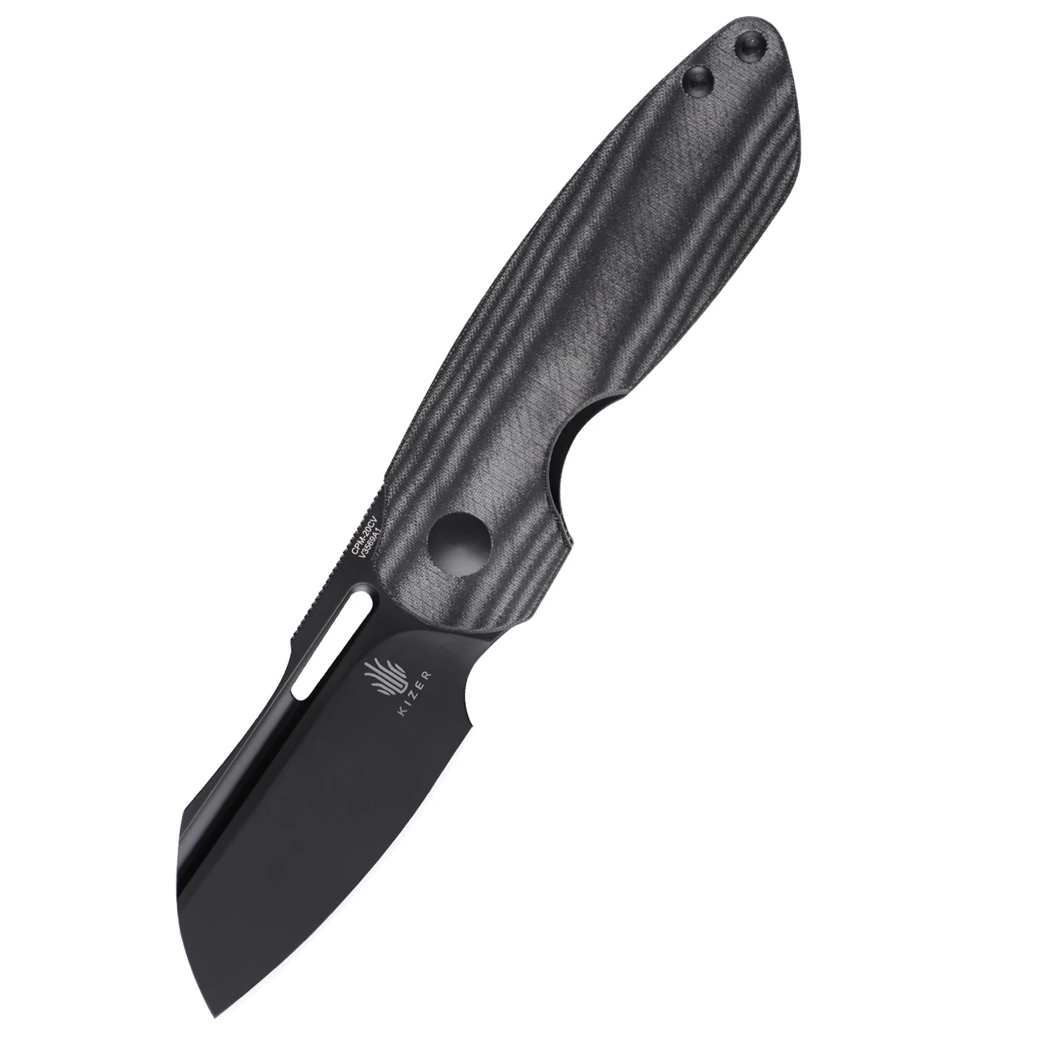 Kizer October Micarta Black V3569A1 (2.9" Black)