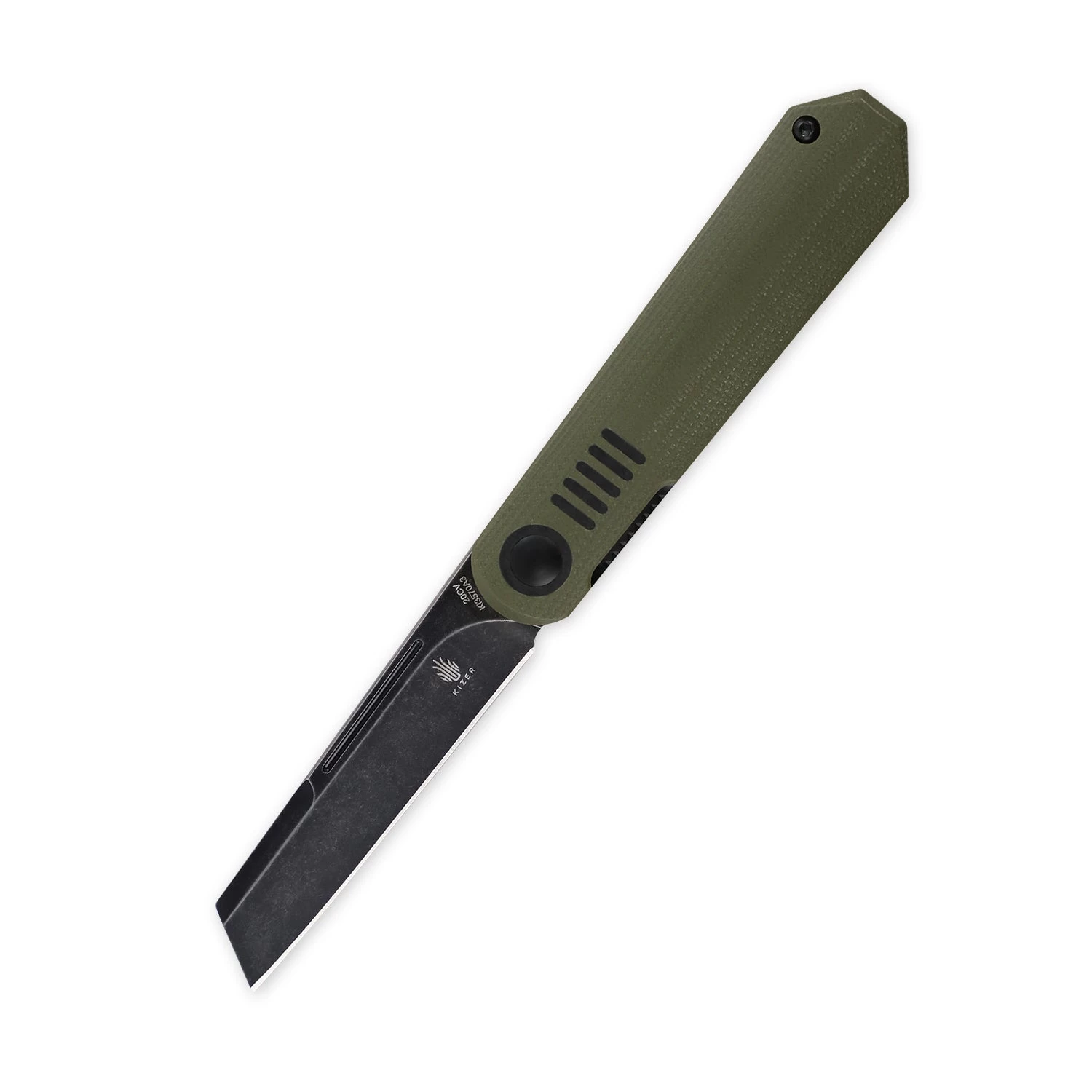 Kizer Lundquist De L'Orme Liner Lock Knife Green G-10 Ki3570A3 (2.9" SW)