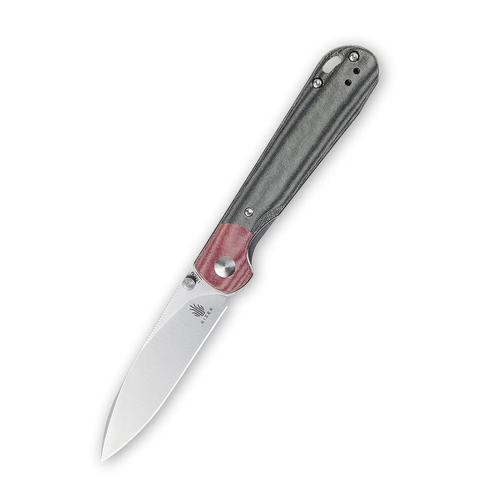 Kizer PPY Red& Black Micarta V3587C1 (3.3" )