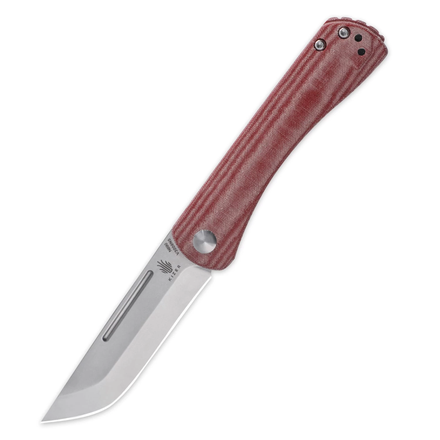 Kizer Pinch Micarta Red V3009N5 (3.04" Stonewash)