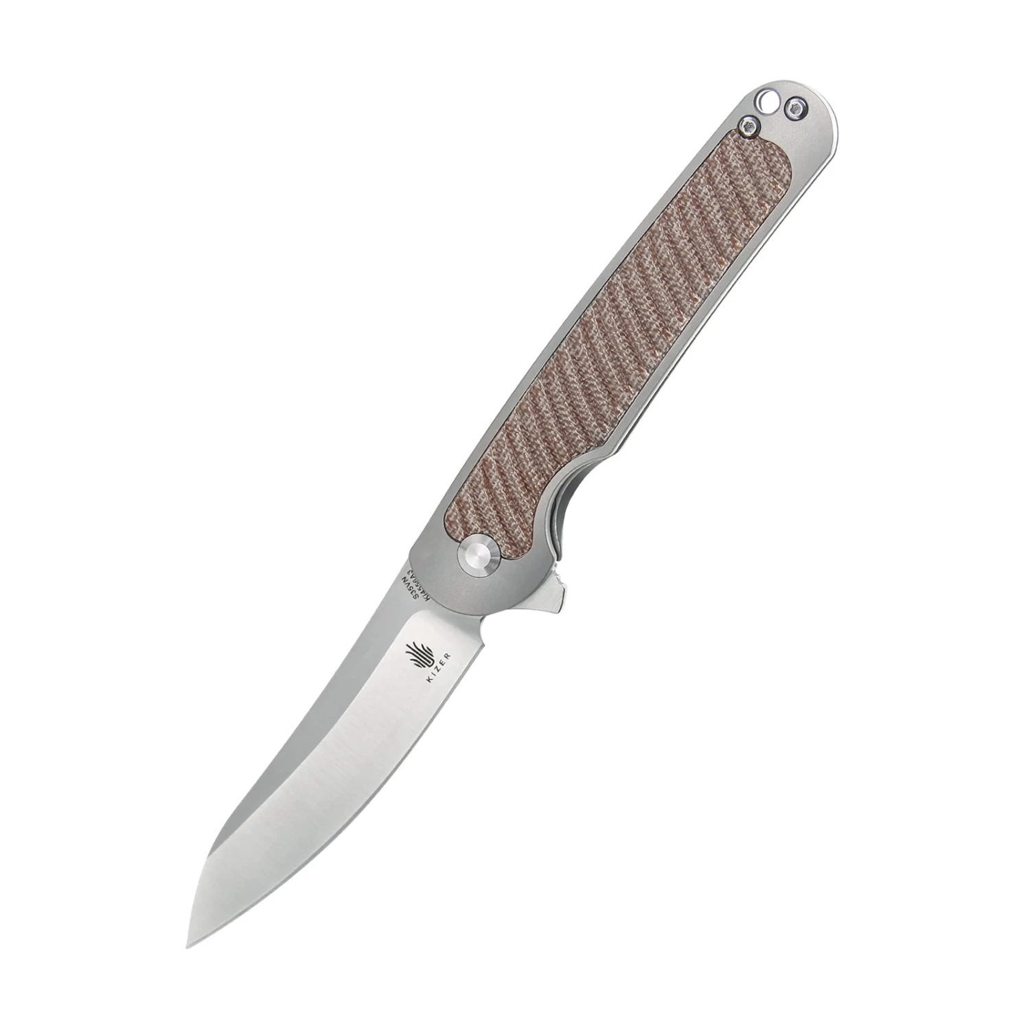Kizer Clutch Micarta Tan Ki4556A3 (3.39" Satin)