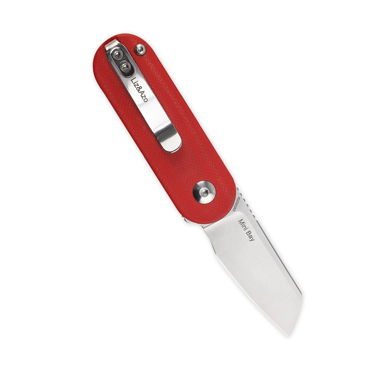 Kizer Vangard Azo/Liz Mini Bay Detent Slip Joint Knife Red G-10 Ki2583A2 (1.9" Satin) - Image 2