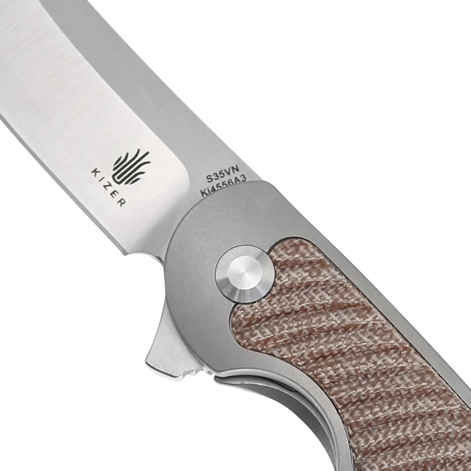 Kizer Clutch Micarta Tan Ki4556A3 (3.39" Satin) - Image 3