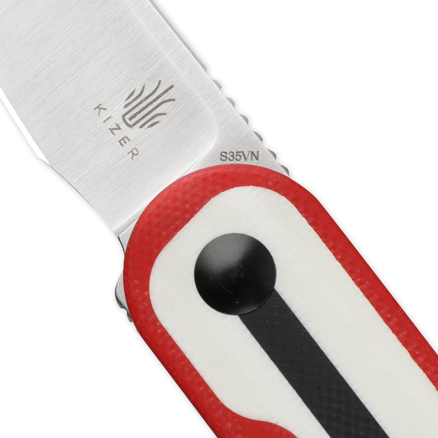 Kizer Vangard Azo/Liz Mini Bay Detent Slip Joint Knife Red G-10 Ki2583A2 (1.9" Satin) - Image 3