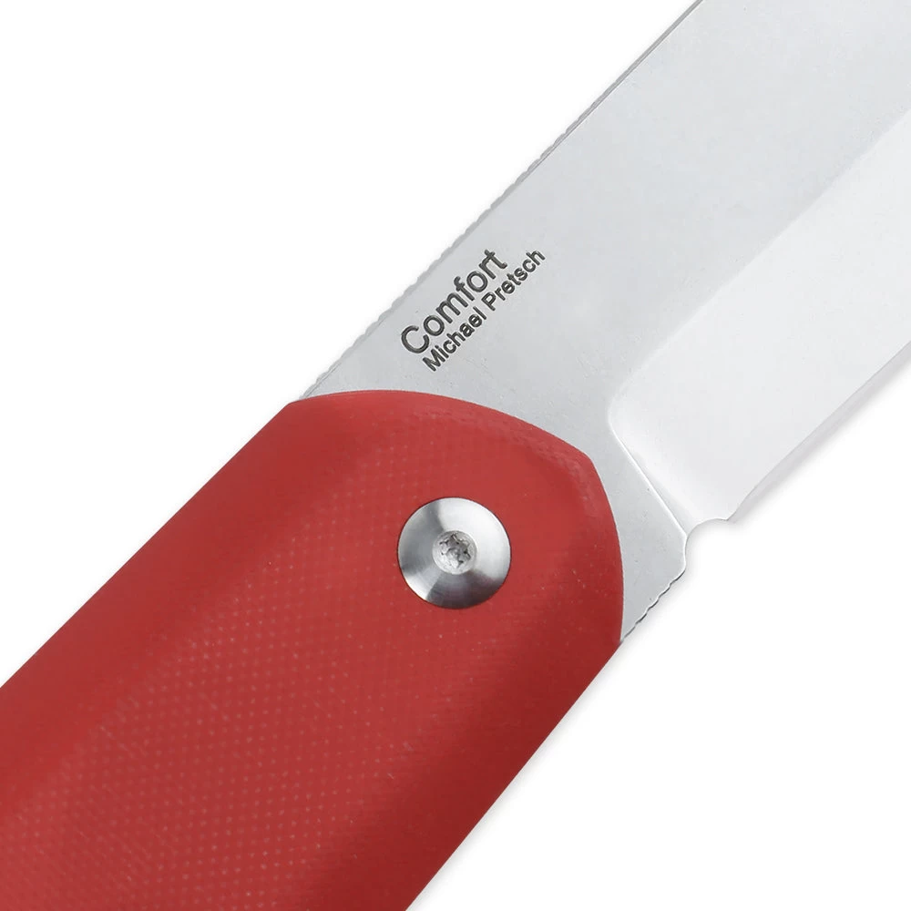 Kizer Michael Pretsch Comfort Liner Lock Knife Red G-10 V4559C1 (3.27" Stonewashed) - Image 4