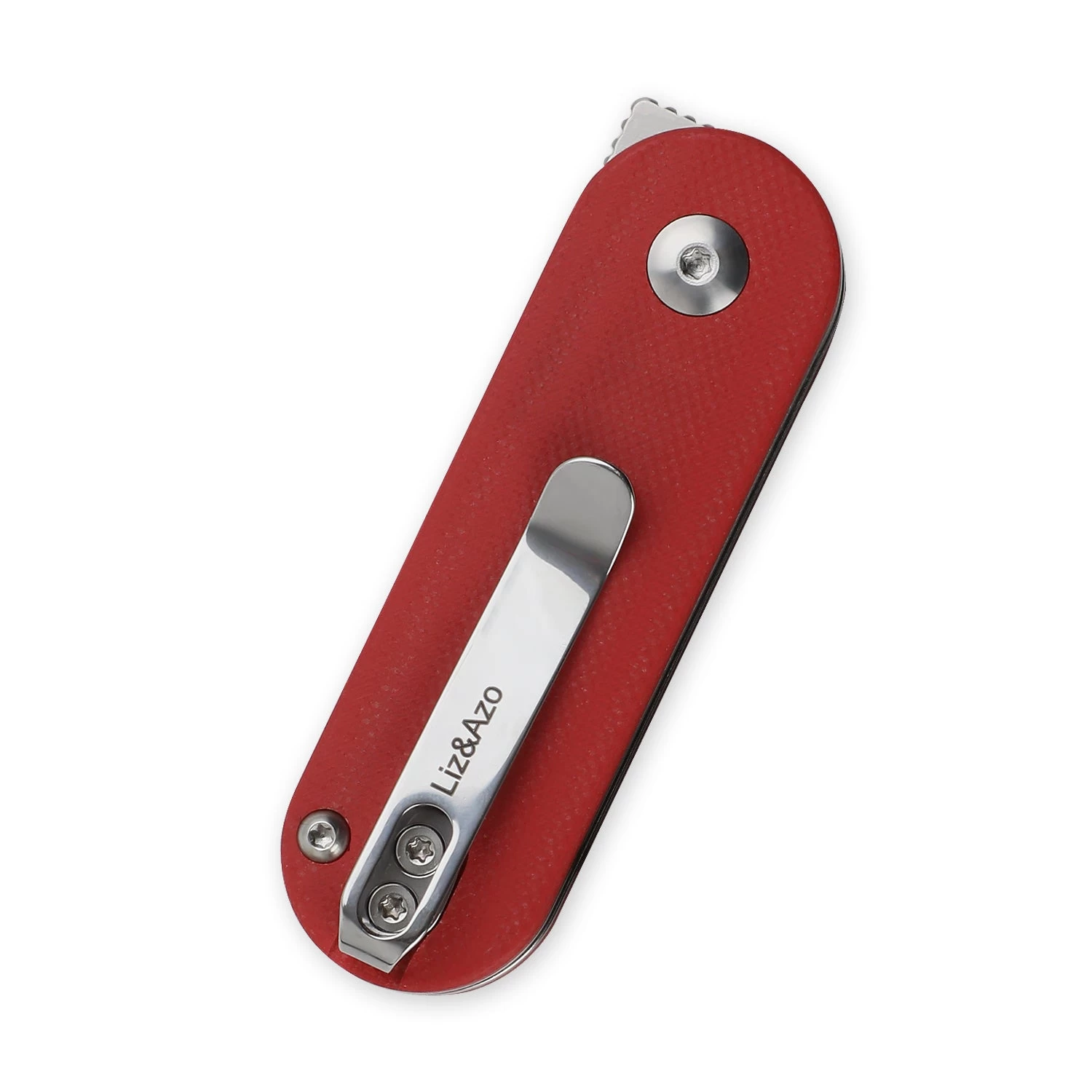 Kizer Vangard Azo/Liz Mini Bay Detent Slip Joint Knife Red G-10 Ki2583A2 (1.9" Satin) - Image 6