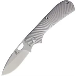Kizer 3507 Zipslip Steel Drop Point Blade Knife With Sculpted Titanium Handle
