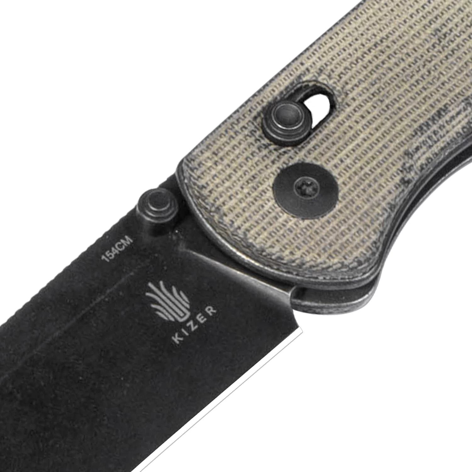 Kizer Drop Bear 154CM Blade Micarta Handle V3619C4 (2.99" Black Stonewashed) - Image 3