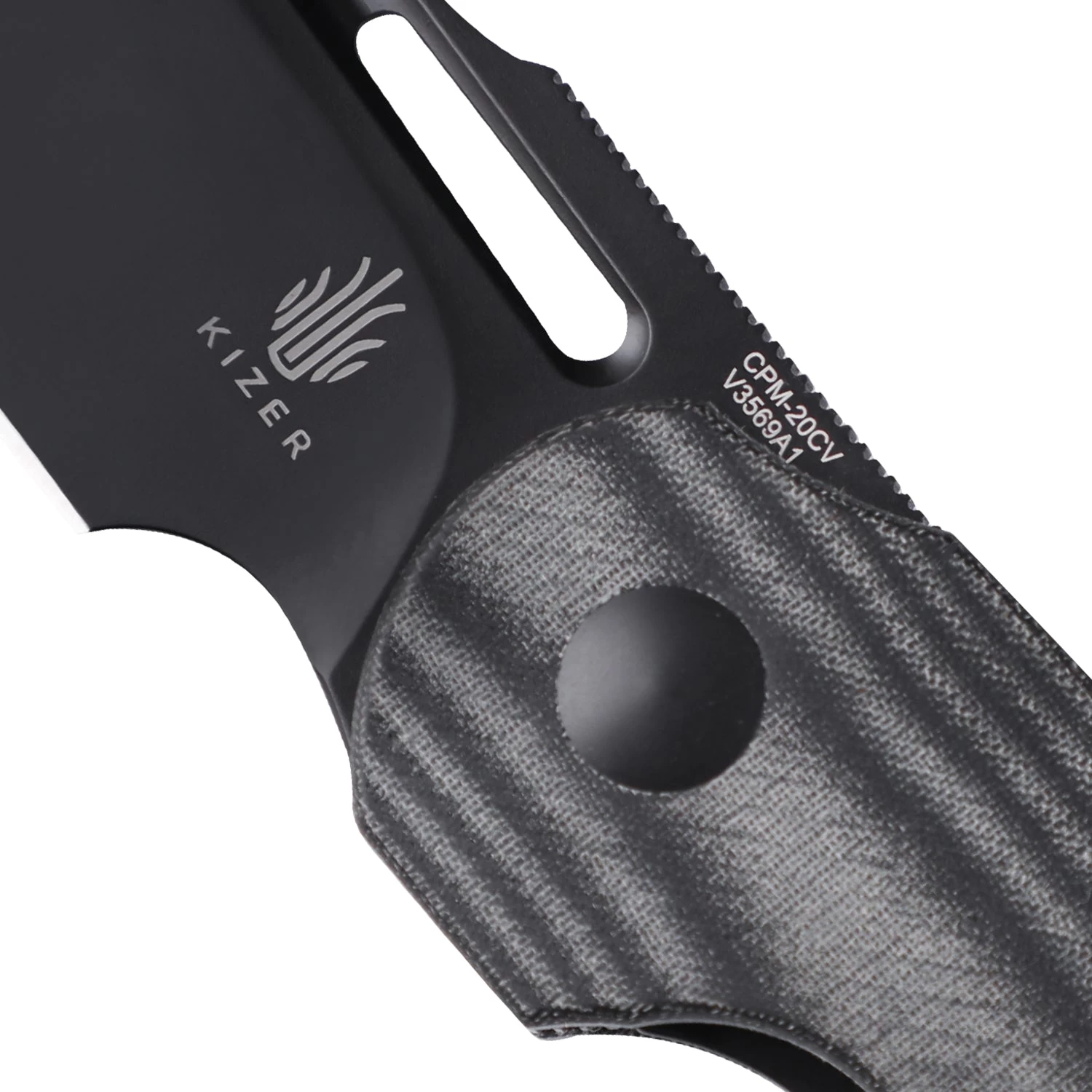 Kizer October Micarta Black V3569A1 (2.9" Black) - Image 3