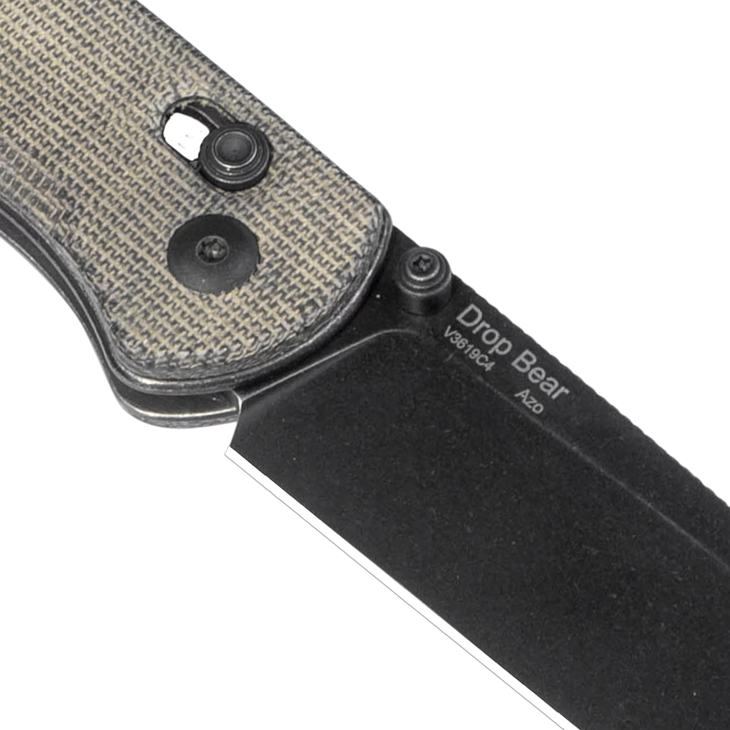 Kizer Drop Bear 154CM Blade Micarta Handle V3619C4 (2.99" Black Stonewashed) - Image 4