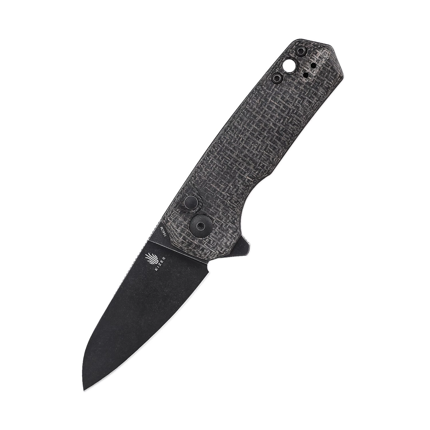 Kizer Azo Lieb M Button Lock Black Micarta V3541C2 (2.98" Black SW)