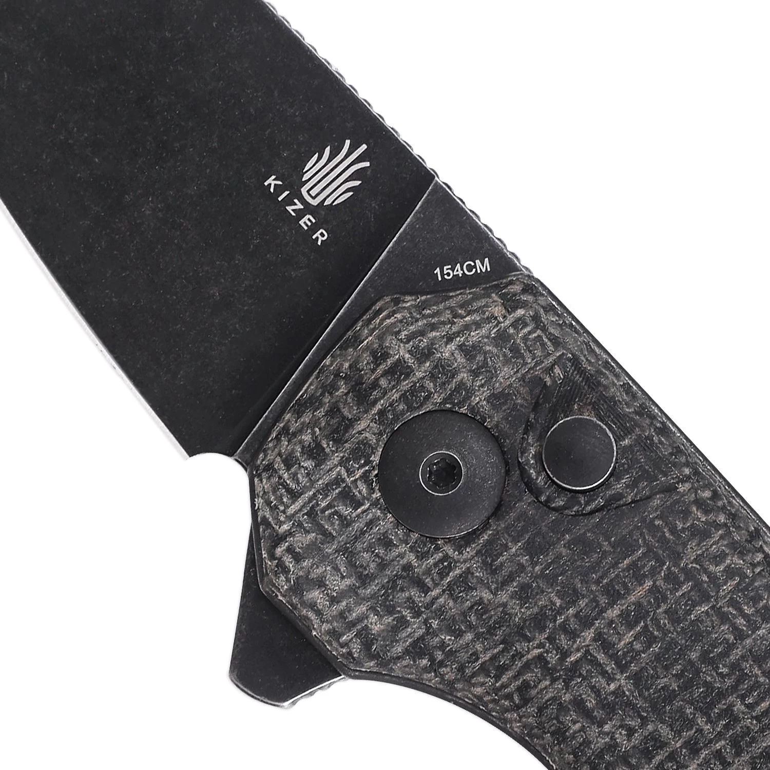 Kizer Azo Lieb M Button Lock Black Micarta V3541C2 (2.98" Black SW) - Image 3