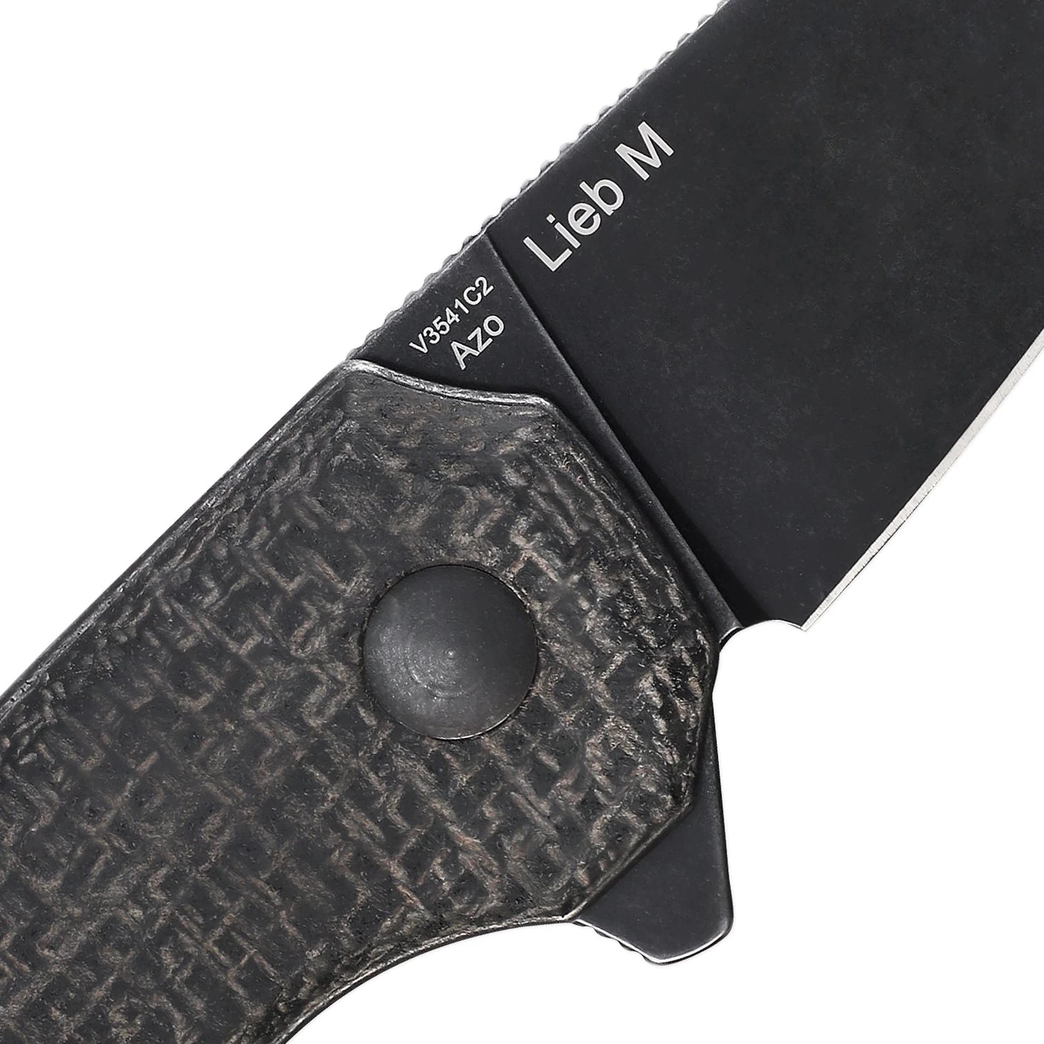 Kizer Azo Lieb M Button Lock Black Micarta V3541C2 (2.98" Black SW) - Image 4