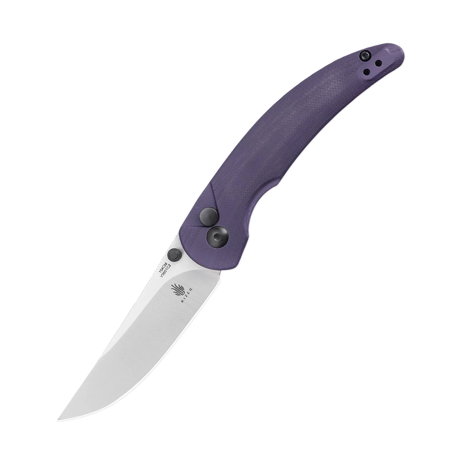 Kizer Chili Pepper Button Lock Purple G10 V3601C2 (3.03" Satin)
