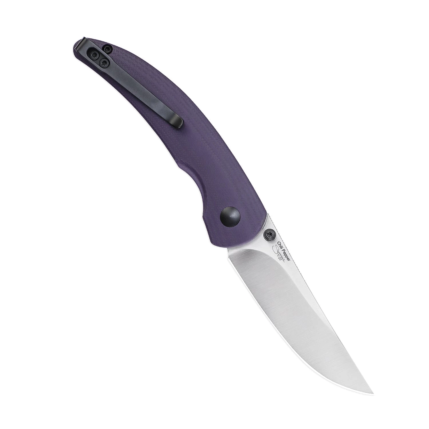 Kizer Chili Pepper Button Lock Purple G10 V3601C2 (3.03" Satin) - Image 2