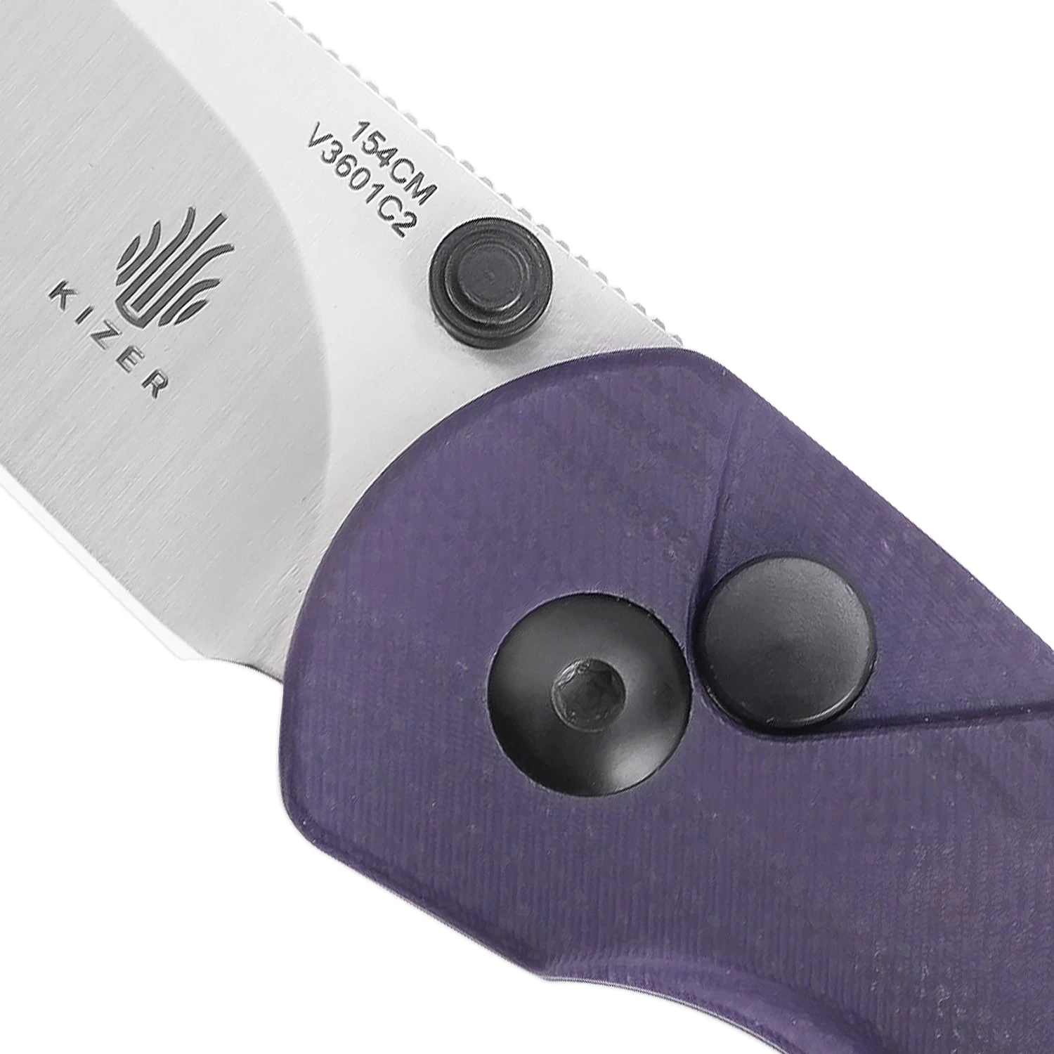 Kizer Chili Pepper Button Lock Purple G10 V3601C2 (3.03" Satin) - Image 3