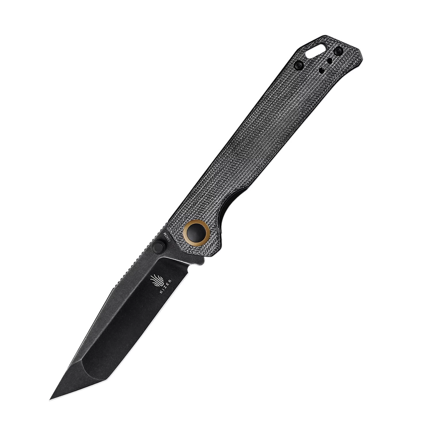 Kizer Begleiter2 Micarta Black V4458.2TC1 (3.43" Black Stonewash)