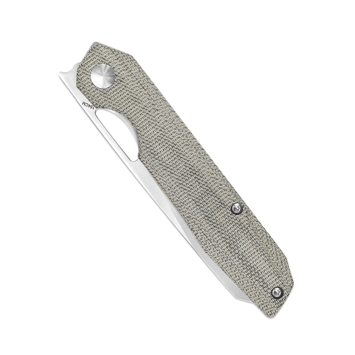 Kizer Genie 154CM Blade Green Micarta V4545C1 (3.40" Stonewash) - Image 5