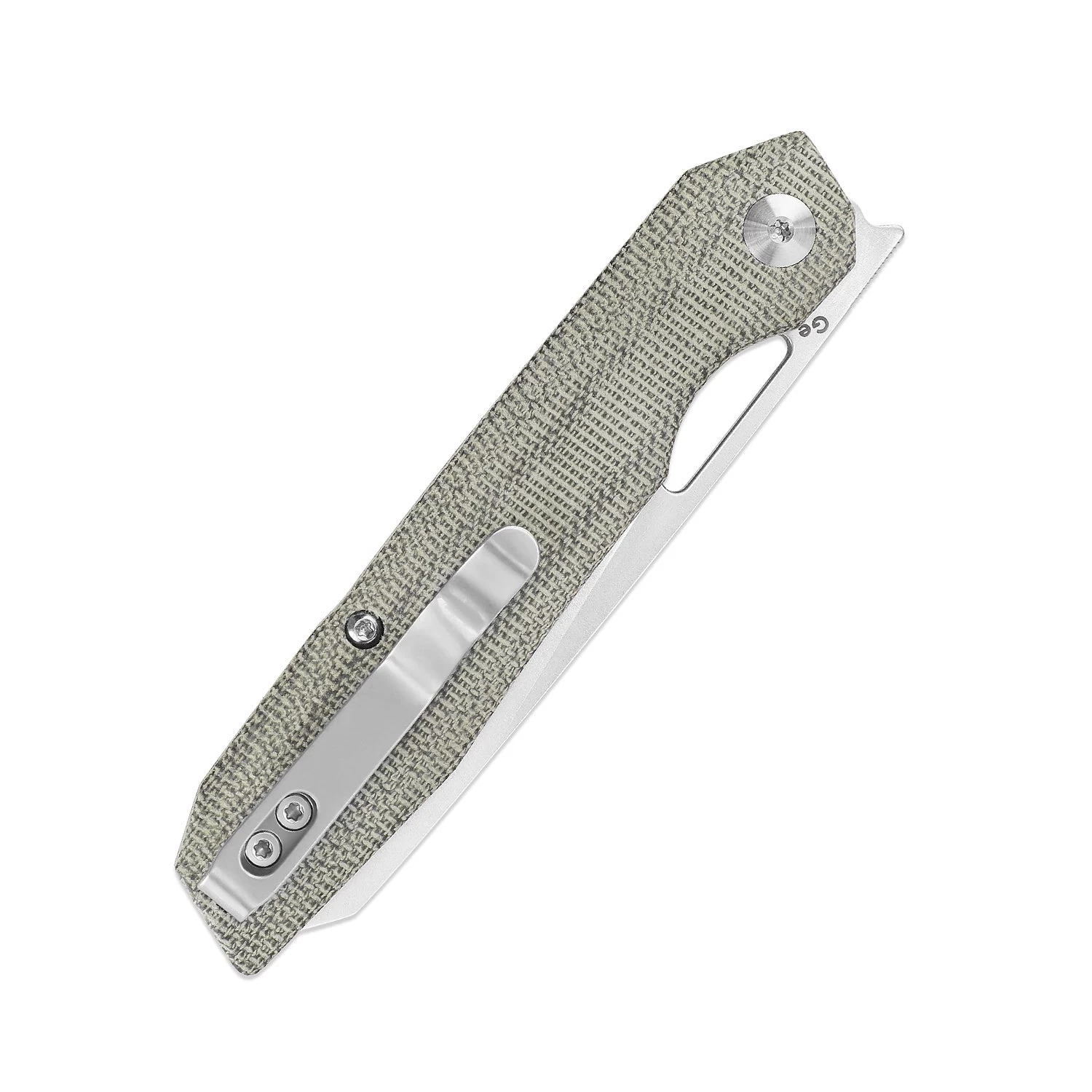 Kizer Genie 154CM Blade Green Micarta V4545C1 (3.40" Stonewash) - Image 6